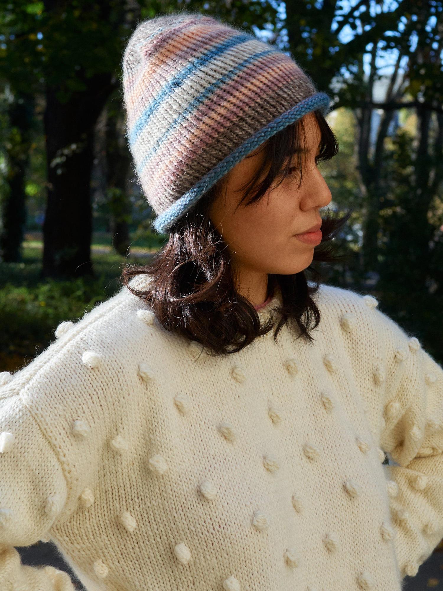 Beanie w paski 'Granny'